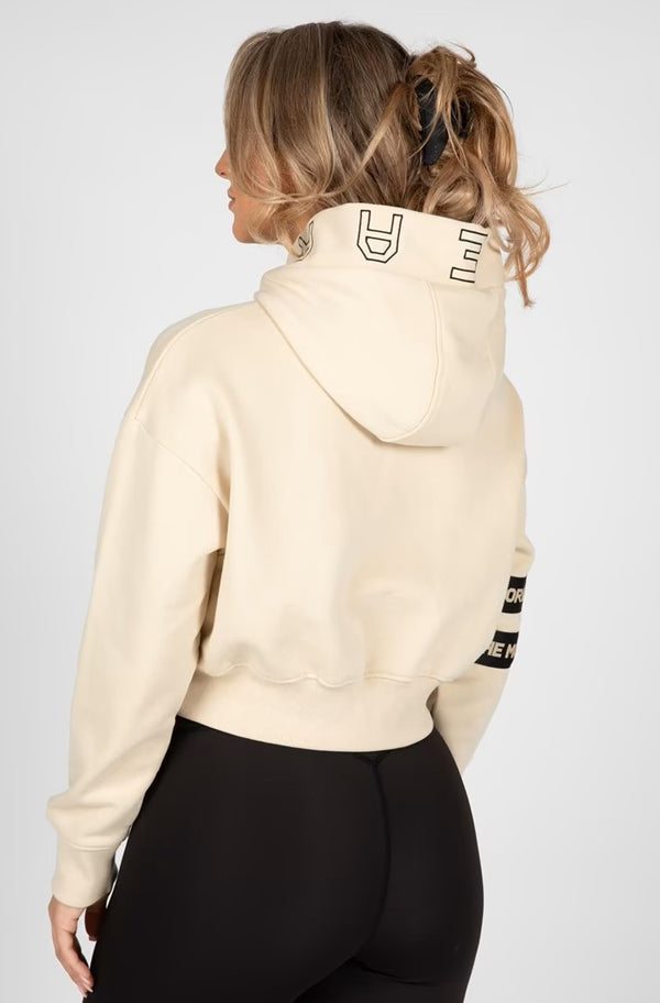 Tracey Cropped Hoodie - Beige