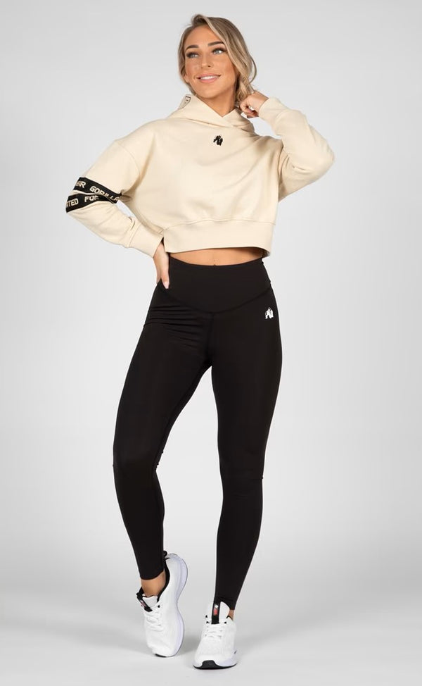 Tracey Cropped Hoodie - Beige