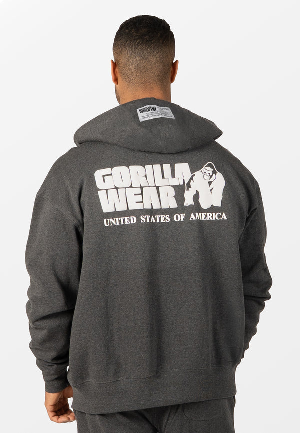Classic Oversized Zipped Hoodie - Grau