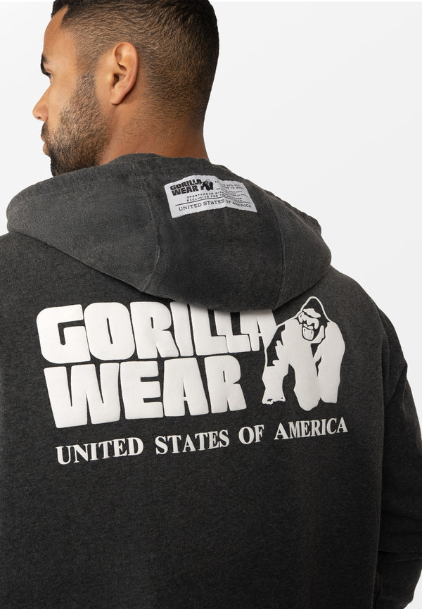 Classic Oversized Zipped Hoodie - Grau