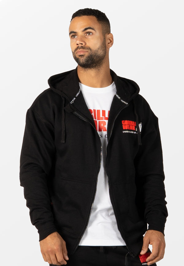 Classic Oversized Zipped Hoodie - Schwarz