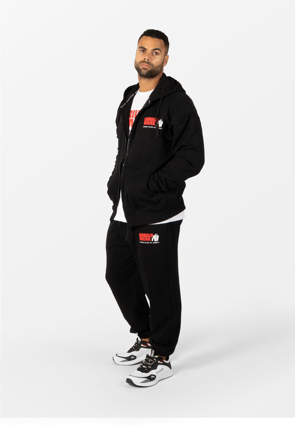 Classic Oversized Zipped Hoodie - Schwarz