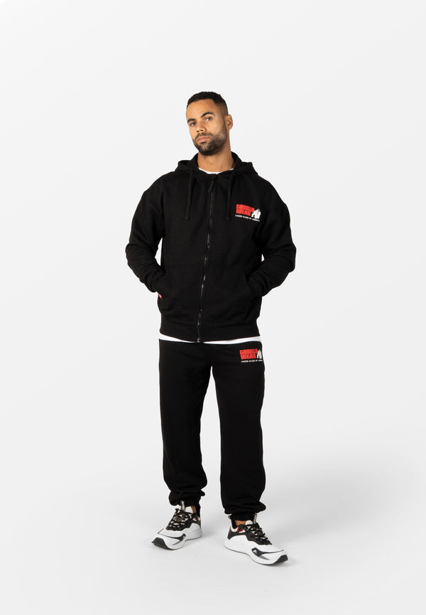 Classic Oversized Zipped Hoodie - Schwarz