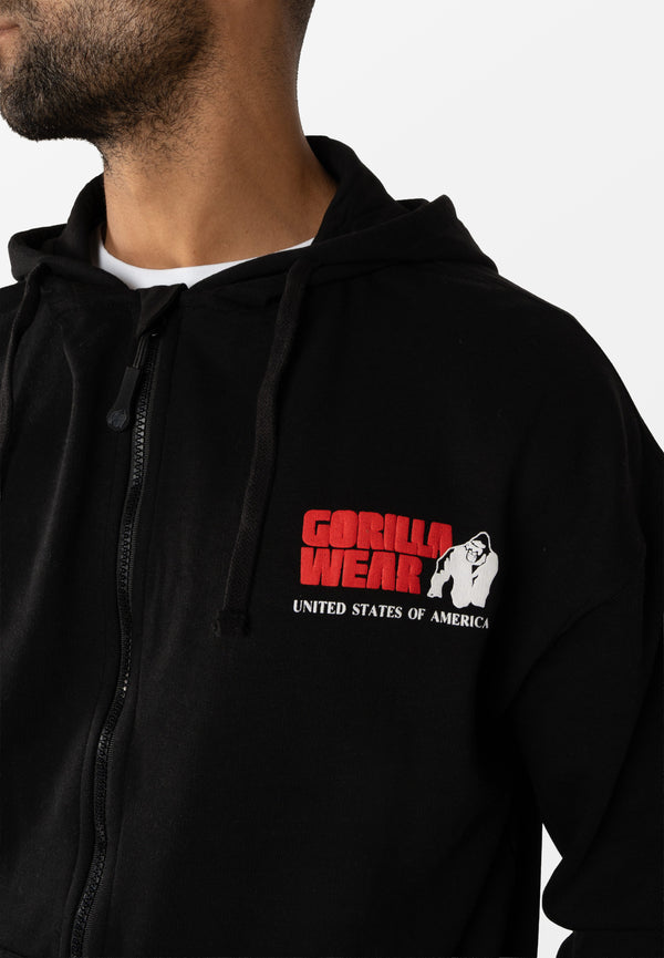 Classic Oversized Zipped Hoodie - Schwarz