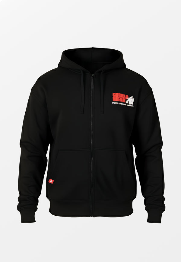 Classic Oversized Zipped Hoodie - Schwarz