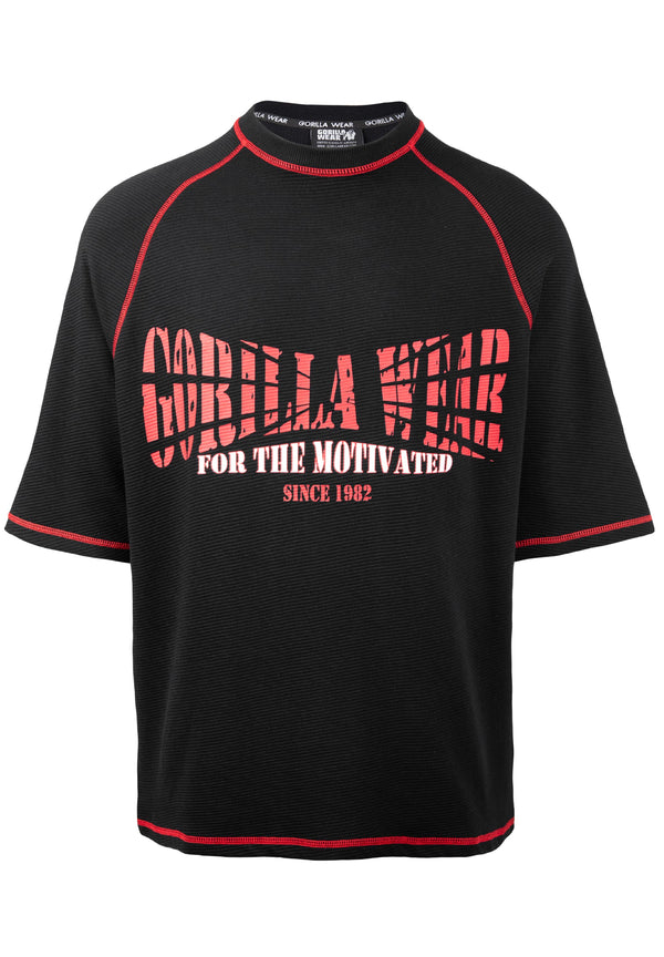 Finley Oversize T-Shirt - Schwarz/Rot