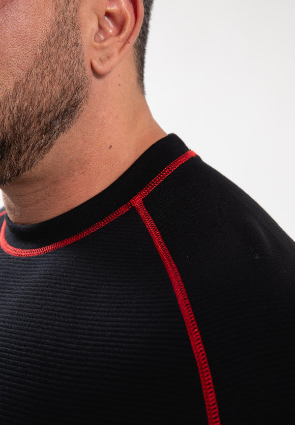 Finley Oversize T-Shirt - Schwarz/Rot