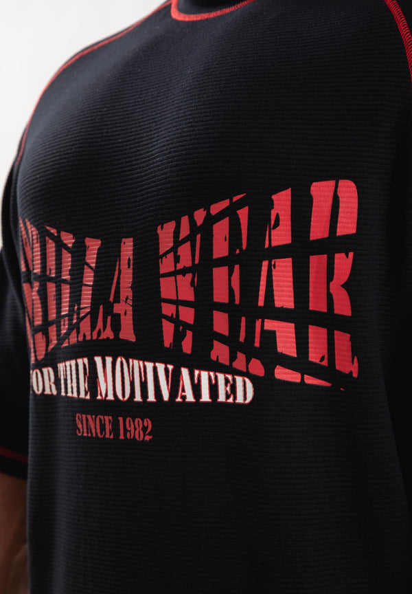 Finley Oversize T-Shirt - Schwarz/Rot