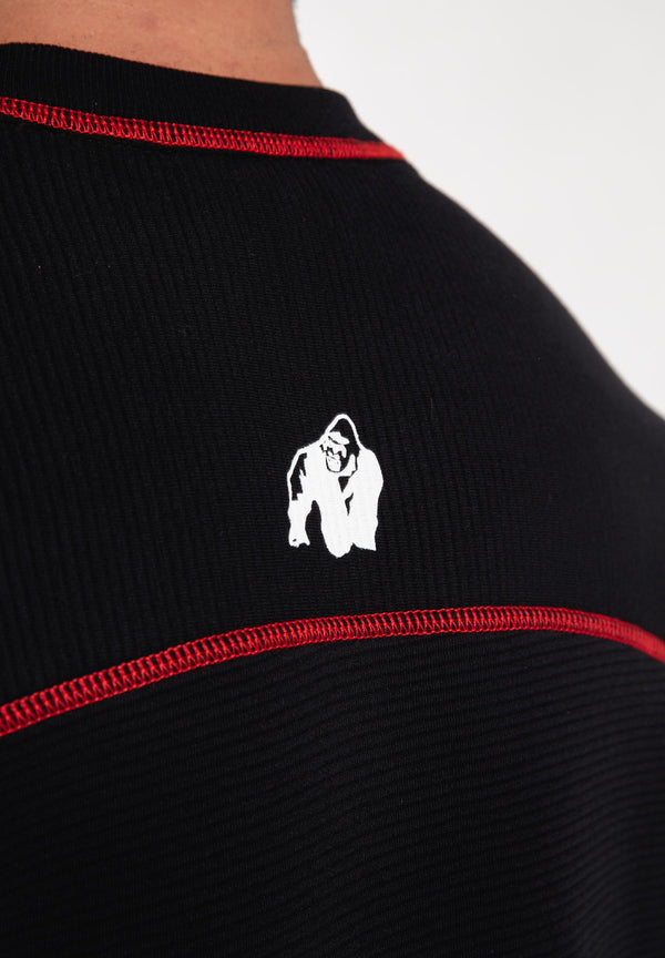 Finley Oversize T-Shirt - Schwarz/Rot