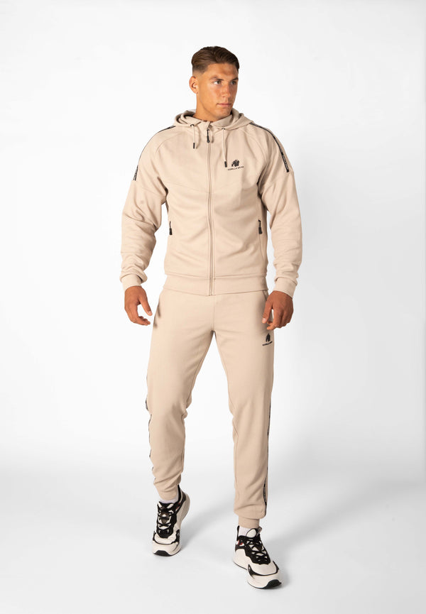 Harvey Track Hoodet Jacket - Beige