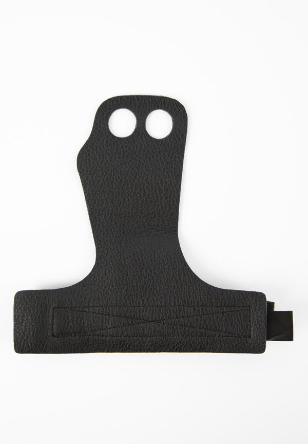 2-Hole Leather Lifting Grips - Schwarz
