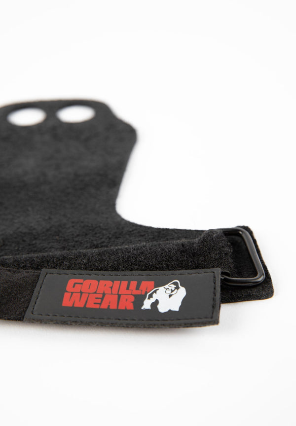 2-Hole Leather Lifting Grips - Schwarz