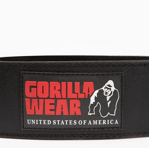 Gorilla Wear 4 Inch Padded Leather Lifting Belt - Schwarz/Rot