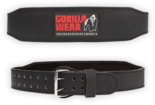Gorilla Wear 4 Inch Padded Leather Lifting Belt - Schwarz/Rot