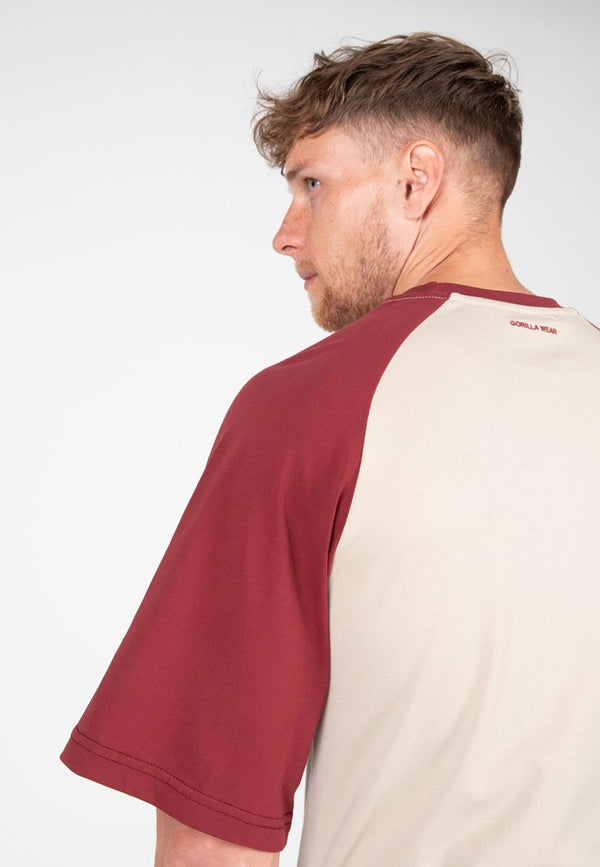 Logan Oversize Shirt - Beige/Rot