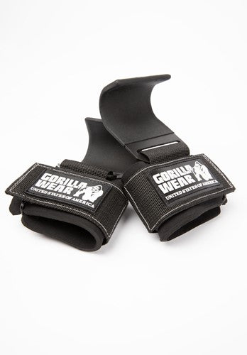 Weight Lifting Hooks - Schwarz/Weiss