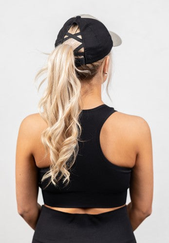 Sharon Ponytail Cap - Beige/Schwarz