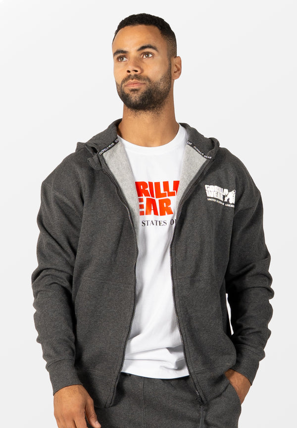 Classic Oversized Zipped Hoodie - Grau