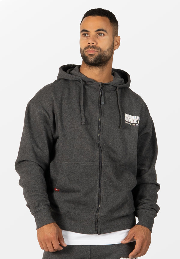 Classic Oversized Zipped Hoodie - Grau