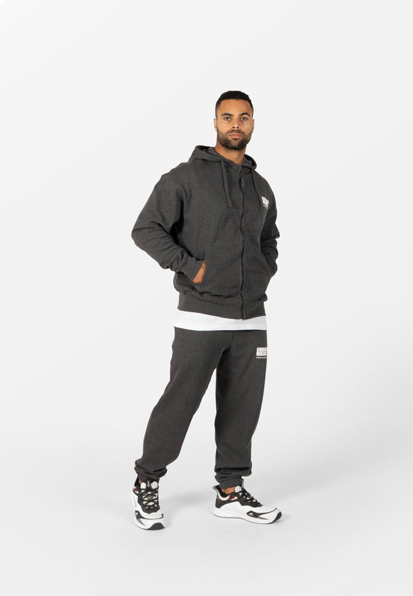 Classic Oversized Zipped Hoodie - Grau