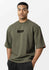 Idaho Oversized Waffle T-Shirt - Armee Grün