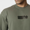 Idaho Oversized Waffle T-Shirt - Armee Grün