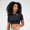 Whitney Seamless Crop Top-Schwarz