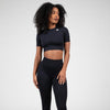 Whitney Seamless Crop Top-Schwarz