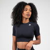 Whitney Seamless Crop Top-Schwarz