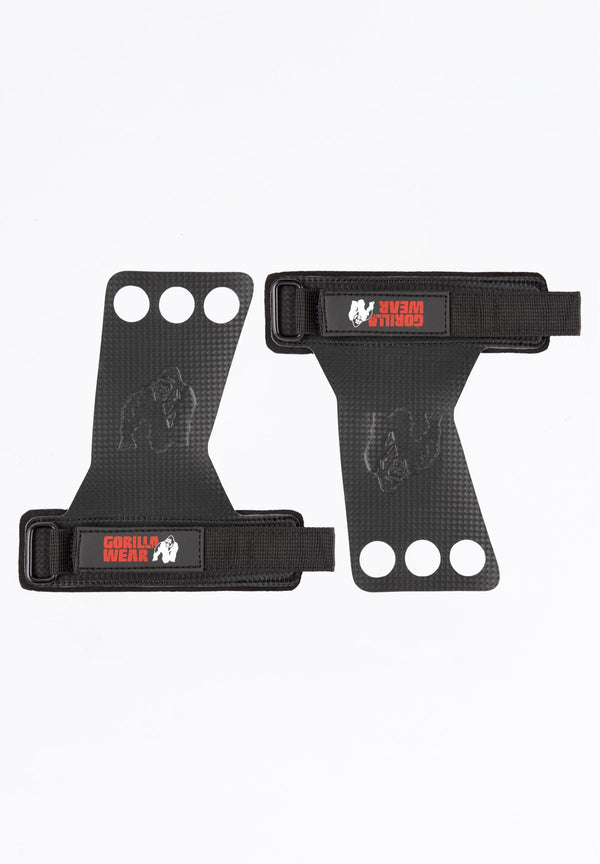 3-Hole Carbon Lifting Grips – Schwarz