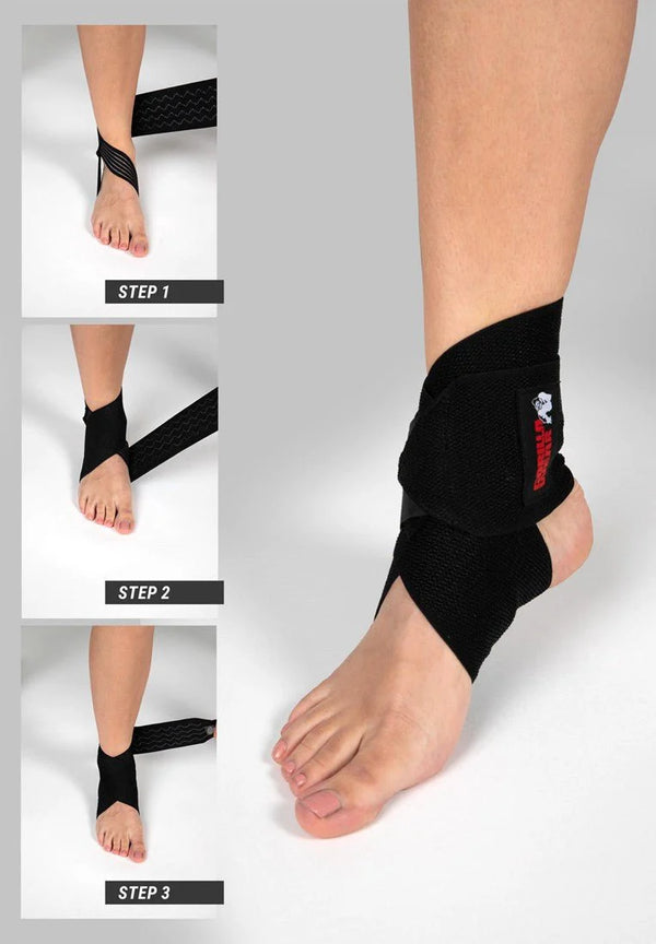 Gorilla Wear Ankle Wraps - Schwarz/Weiss