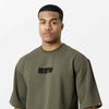 Idaho Oversized Waffle T-Shirt - Armee Grün