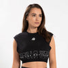 Albion Oversized Crop Top - Schwarz
