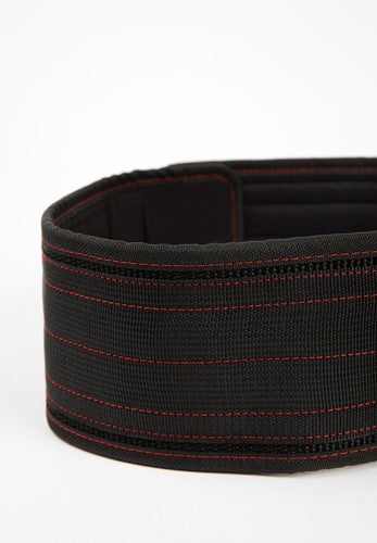 Gorilla Wear 4 Inch Nylon Lifting Belt - Schwarz/Rot Stitched