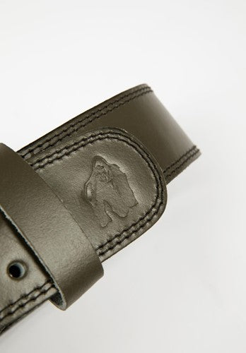 Gorilla Wear 4 Inch Padded Leather Lifting Belt - Armee Grün