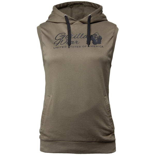 Selma Sleeveless Hoodie - Armee Grün