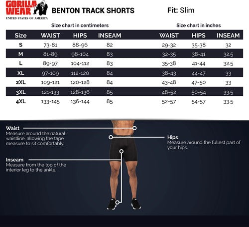 Benton Track Shorts -Schwarz