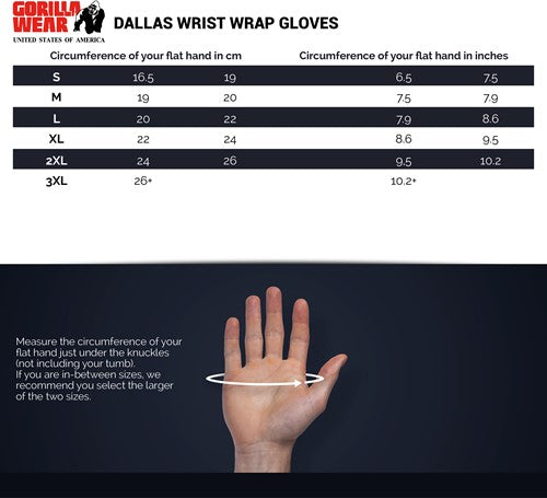 Dallas Wrist Wrap Gloves -Schwarz mit roten Akzenten