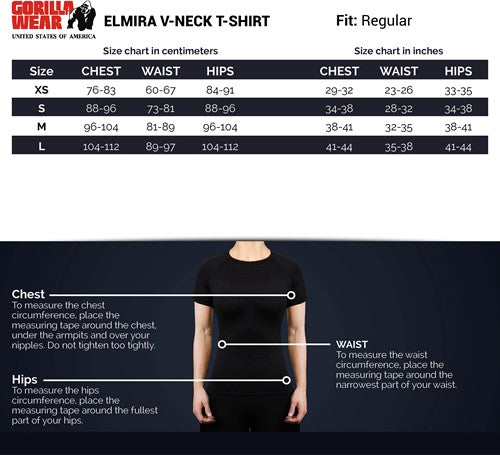 Elmira V-Neck T-Shirt - Schwarz