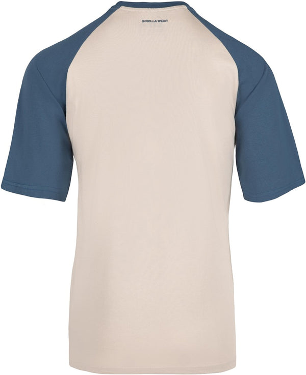 Logan Oversize Shirt Beige/Blau