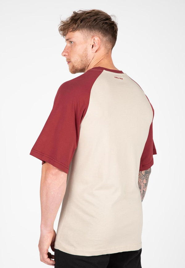Logan Oversize Shirt - Beige/Rot