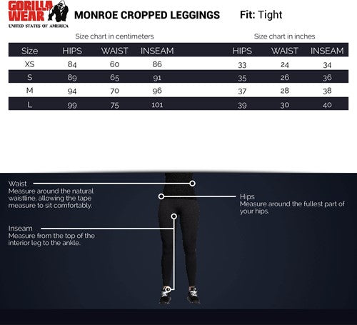 Monroe Cropped Leggings 3/4 - Schwarz