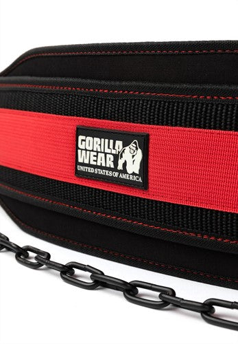 Gorilla Wear Nylon Dip Belt - Schwarz/Rot