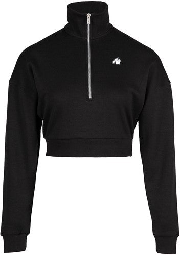 Ocala Cropped Half-Zip Sweatshirt  - Schwarz