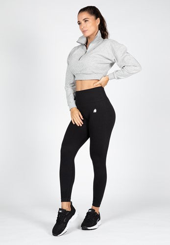 Ocala Cropped Half-Zip Sweatshirt - Grau