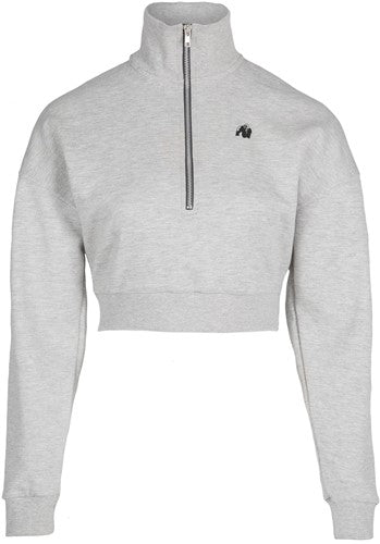 Ocala Cropped Half-Zip Sweatshirt - Grau