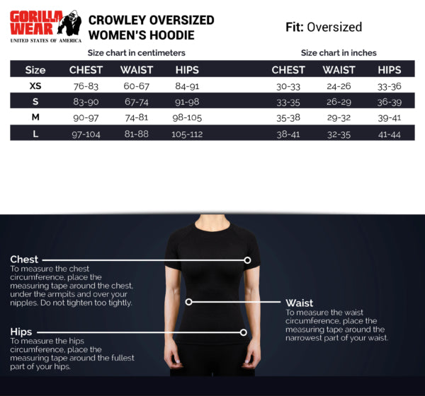 Crowleys Women`s Oversized Hoodie - Schwarz