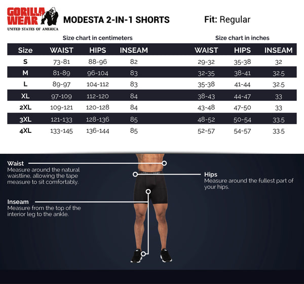 Modesto 2 in 1 Shorts - Schwarz