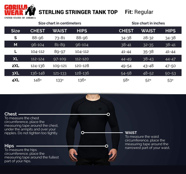 Sterling Stringer Tank Top - Schwarz/Armee Grün