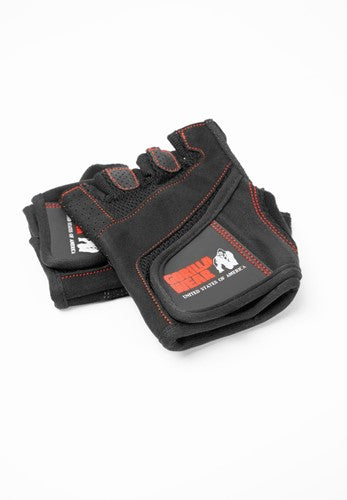 Women's Fitness Gloves - Schwarz/Rot Stitched